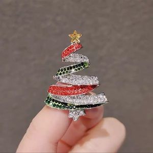 Rhinestone Christmas Tree Brooch